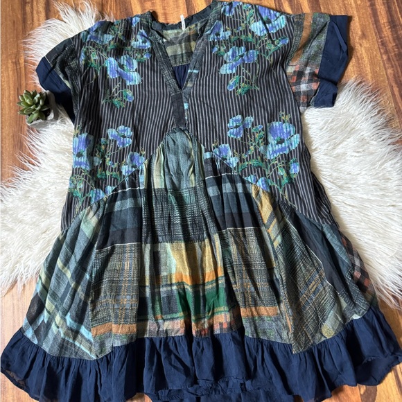 Free People Agnes Patchwork Printed Babydoll Dress - Picture 2 of 8